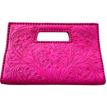 The Caroline| Hand-Tooled Leather Clutch & Crossbody