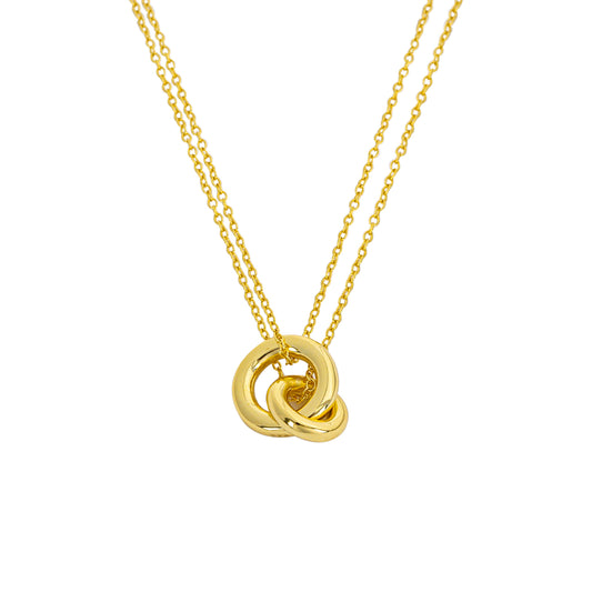 Gold Necklace – Cosmic Vine Double Strand CZ Cluster Pendant | 18K Gold Plated