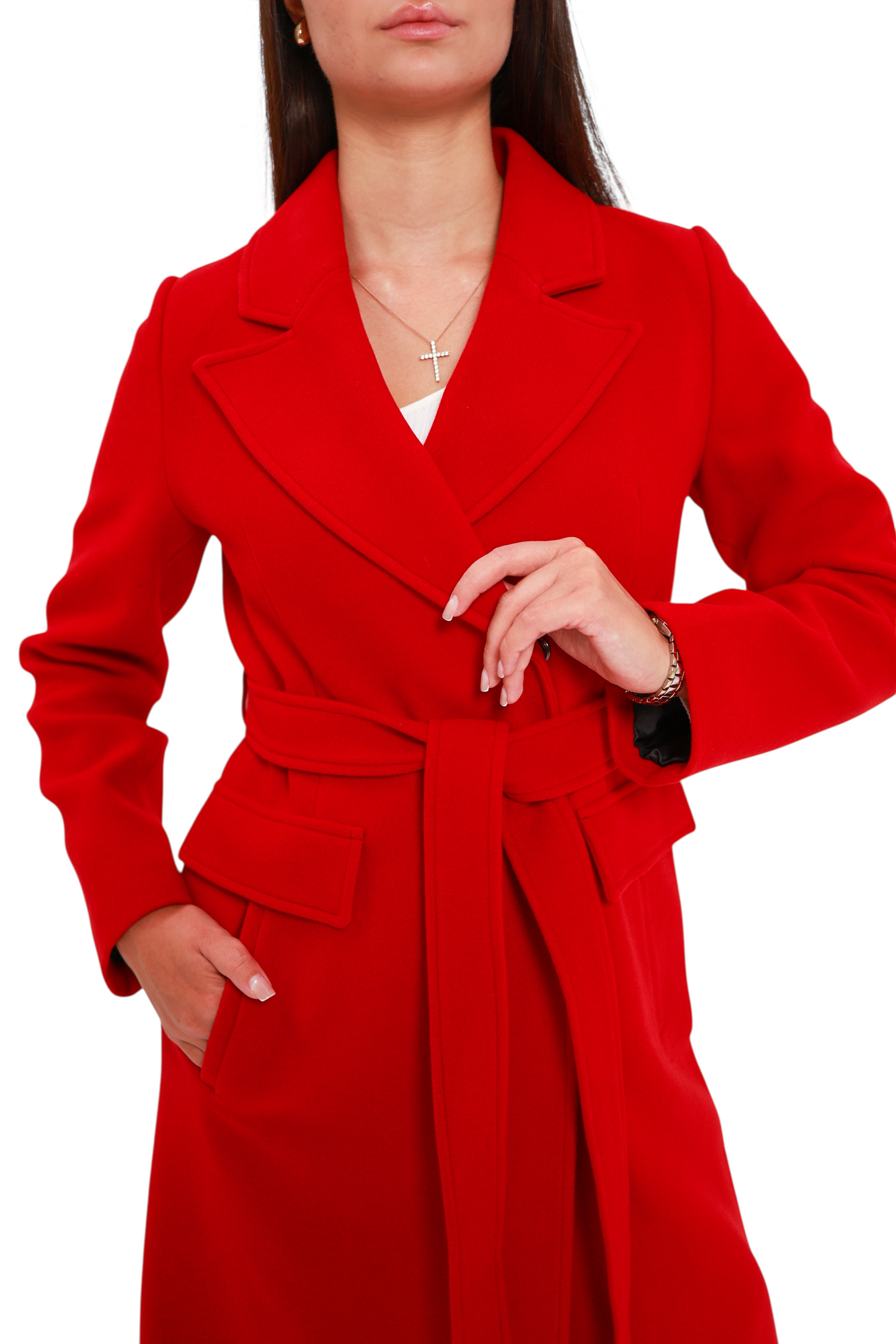 Lafayette Cashmere Blend Overcoat in Ruby