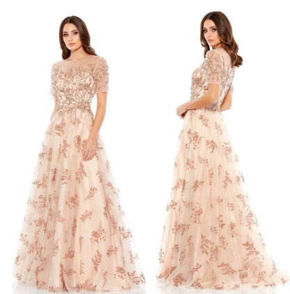 Mac Duggal 79317 Embellished
Illusion Short Sleeve A Line Gown Sz 4
$698