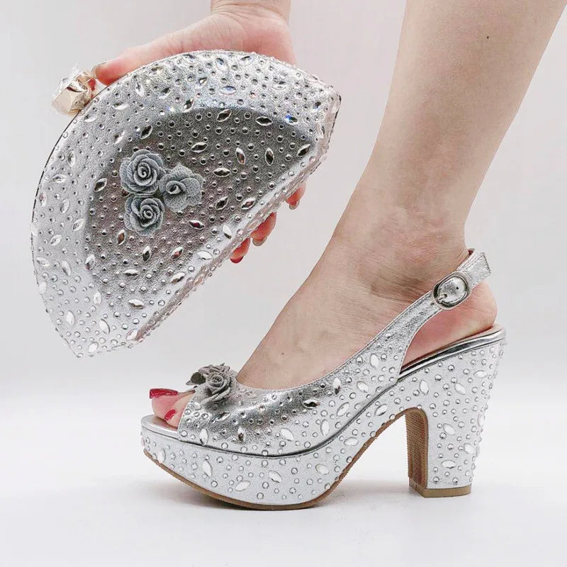 Italian Shoes With Matching Bags Set HKV1-8