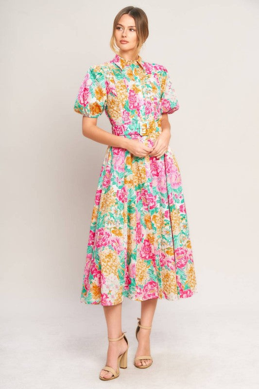 Floral Print Midi Dress