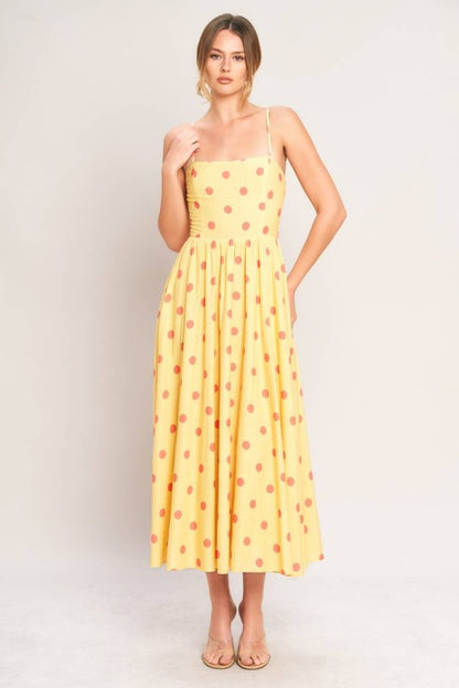 Linen Blend Dress with Smocked Back
