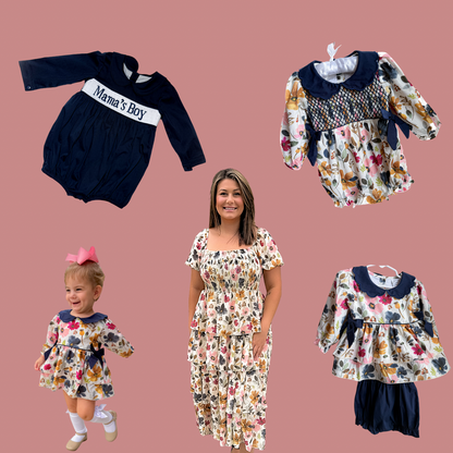 Falling Florals Girl Diaper Set