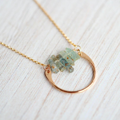 Bar Graph Necklace - Aquamarine