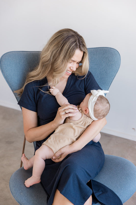 Everyday Breastfeeding Dress - Navy