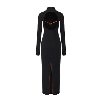 Lian High Neck Open Back Maxi Dress