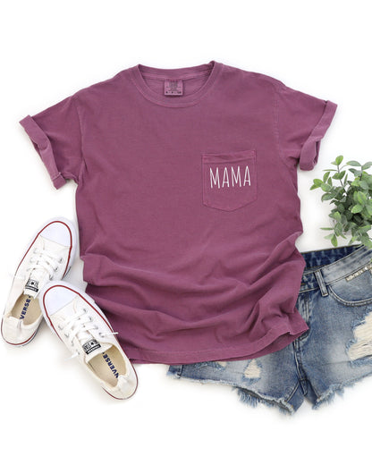 Mama Comfort Colors Pocket T Shirt