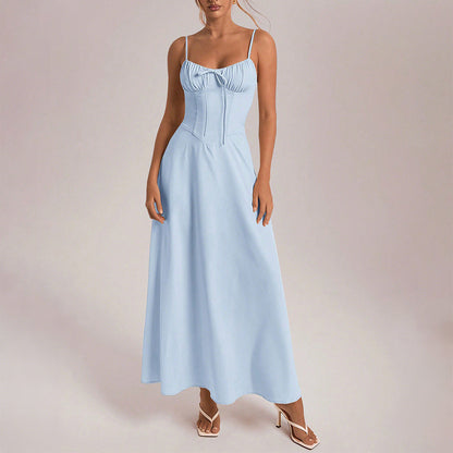Elegant Evening Dress Short Sleeve Solid Color Dress Women Clothing Autumn Winter