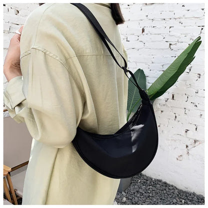 Solid Color Chest Bag for Women | Large Capacity Travel Crossbody & Half Moon Belt Bag (Ladies Daily Street Fanny Pack)