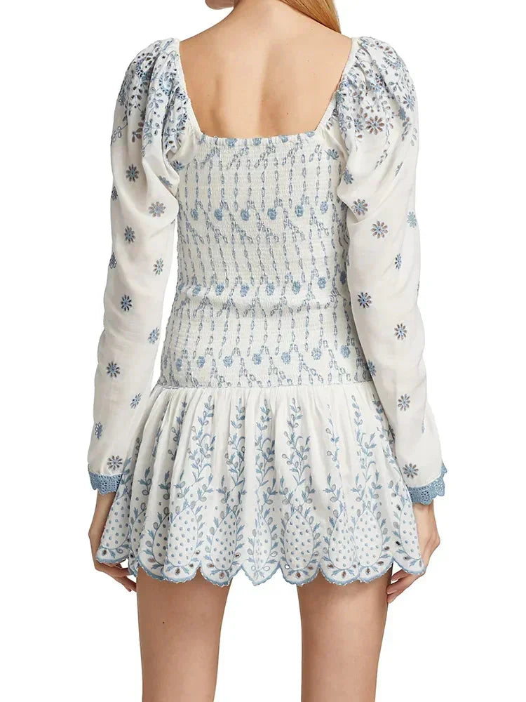 Samantha Long Sleeve Floral Luxe Mini Dress