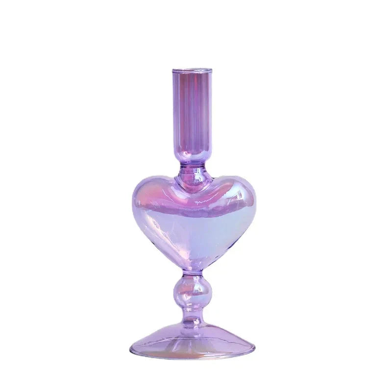 Floriddle Retro Candlesticks Taper Candle Holders Tall Candlesticks Decoration Party Glass Vase Home Decor Wedding Decoration