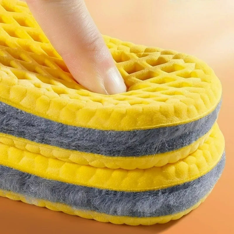 1/5 Pares de Plantillas de Felpa Transpirables para Invie...