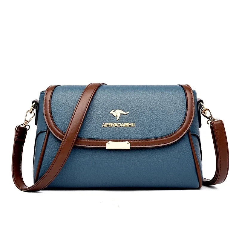 Solid Color High-Quality Leather Small Shoulder Bags | New Messenger Bags with Strap & Designer Crossbody Bag (Sac à Main)