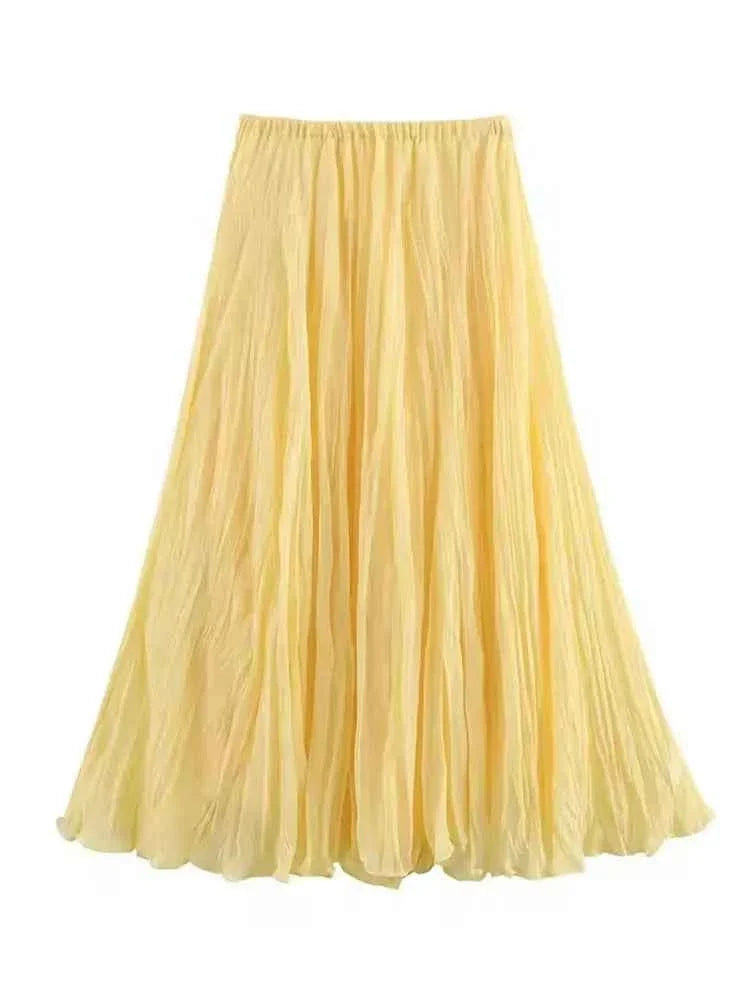 Falda Plisada Multicolor HH - Larga Verano Playa Casual