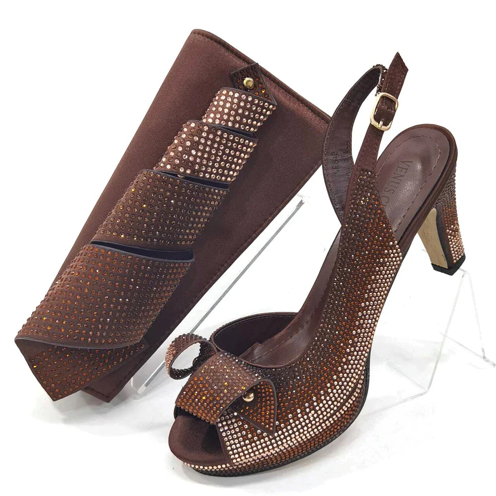 Latest Italian African Shoes And Bag Sets ED118