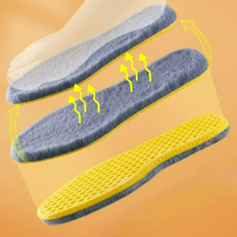 1/5 Pares de Plantillas de Felpa Transpirables para Invie...