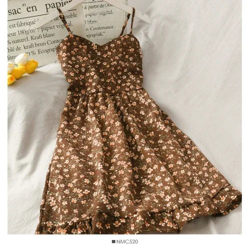 Neploe Vintage Print Bohemian Holiday Dress Women High Waist Hip A Line Slim Vestidos V Neck Sleeveless Off Shoulder Robe Summer