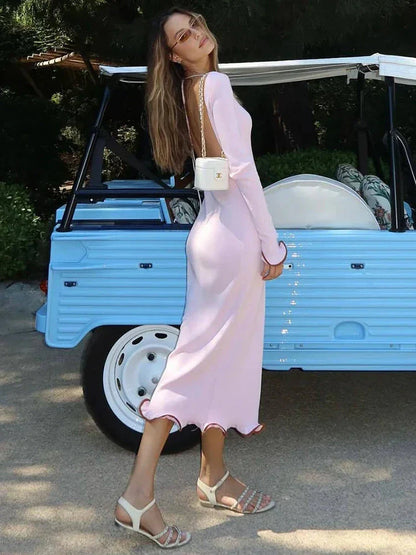 Knit Long Sleeve Mini Dress