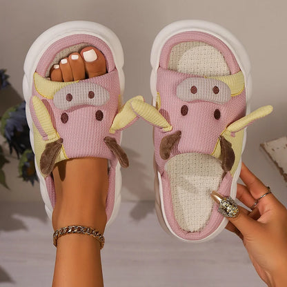 Cozy Cow Cuddles Comfortable Slippers