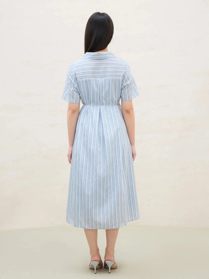 Surplice Midi Shirt Dress Summer Office & Casual