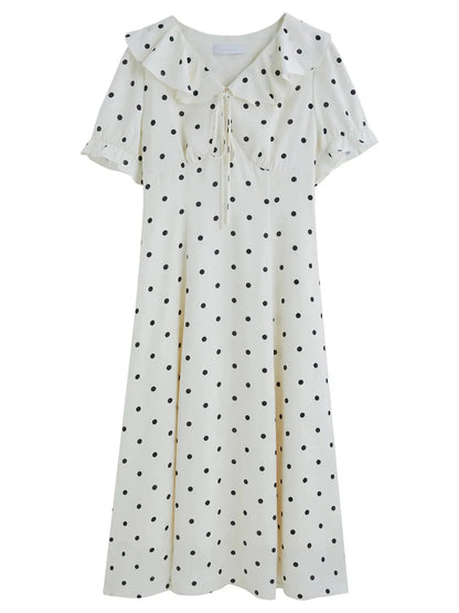 Elegant Polka Dot Sweetheart Dress