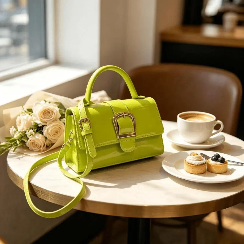 1 bolso bandolera cuadrado minimalista verde para mujer, ...