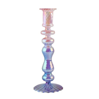 Floriddle Retro Candlesticks Taper Candle Holders Tall Candlesticks Decoration Party Glass Vase Home Decor Wedding Decoration