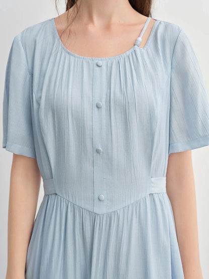 Summer Beaded Midi Dress Slim Fit Commuter Style
