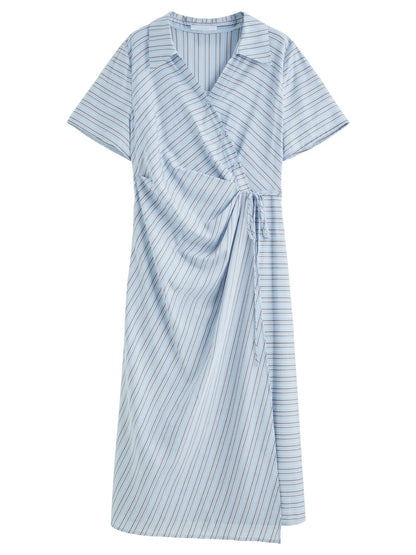 Surplice Midi Shirt Dress Summer Office & Casual