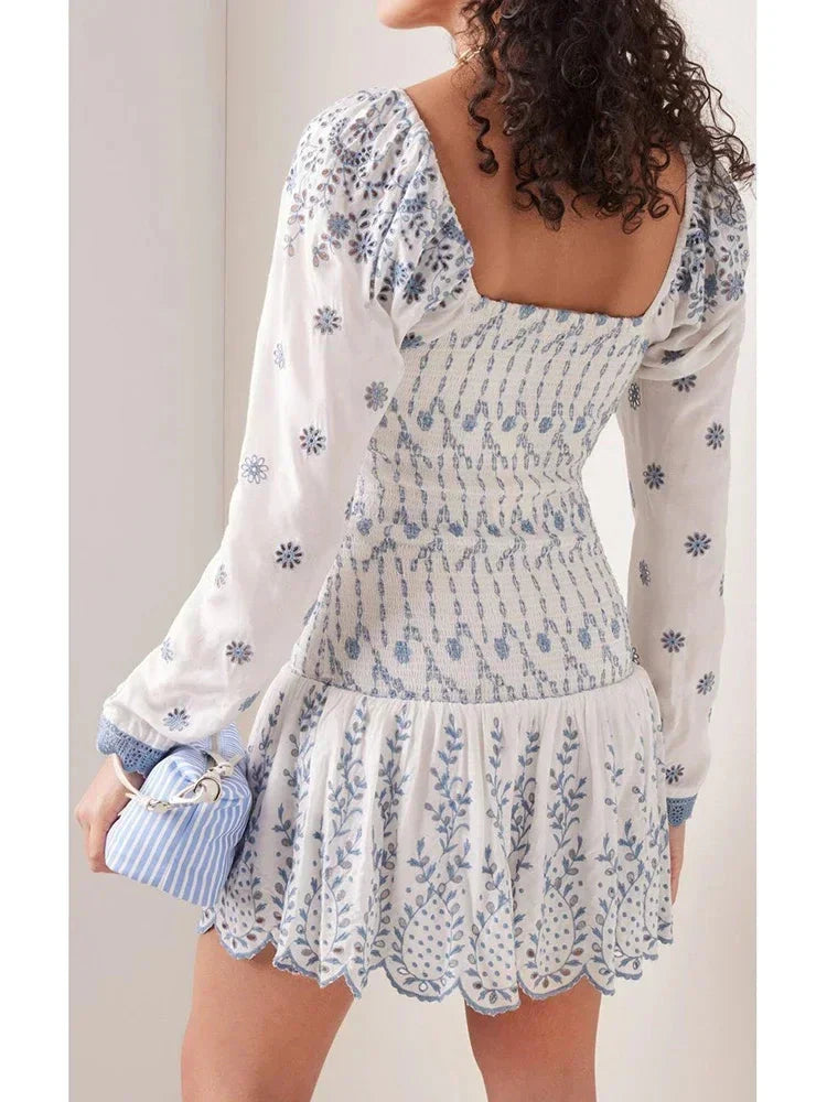 Samantha Long Sleeve Floral Luxe Mini Dress