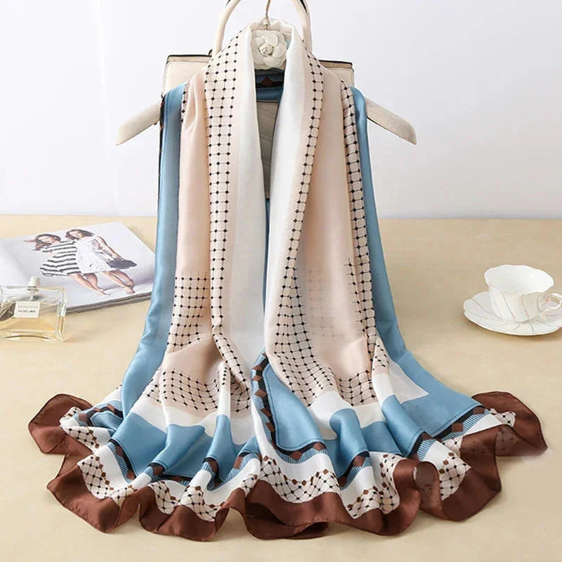 180*90cm Luxury Brand Spring Summer Autumn Women Clothing New Fashion Color matching printed silk scarf lady popular turba