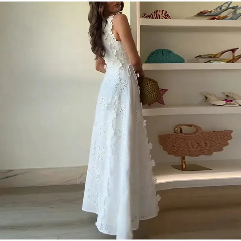Maria Embroidered Summer Maxi Dress
