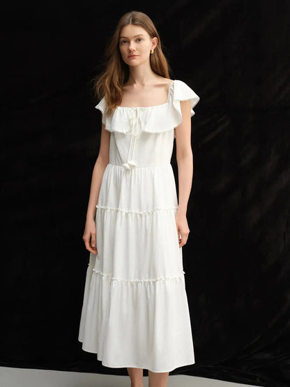 Elegant French-Style Plus Size Summer Dress