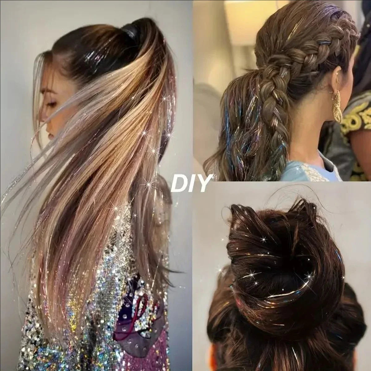 12 Uds. De oropel de pelo sintético con Clip de oropel co...