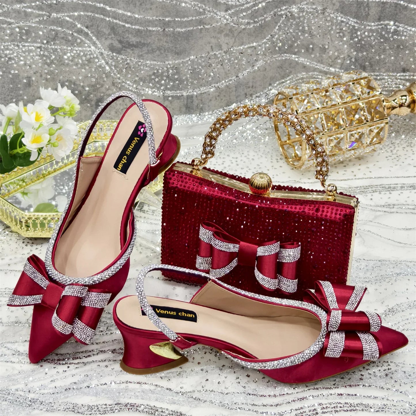 New Shoes And Bag Matching Set For Party Wedding ED126