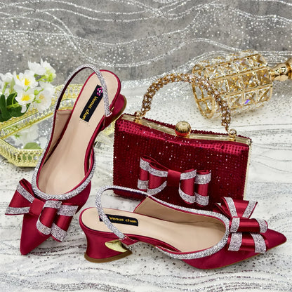 New Shoes And Bag Matching Set For Party Wedding ED126