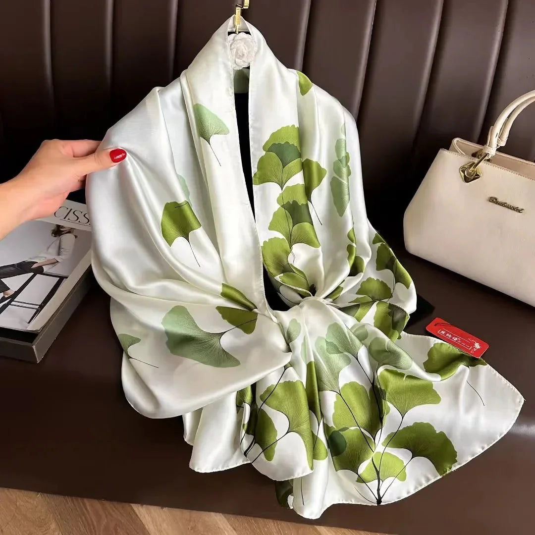 180*90cm Luxury Brand Spring Summer Autumn Women Clothing New Fashion Color matching printed silk scarf lady popular turba