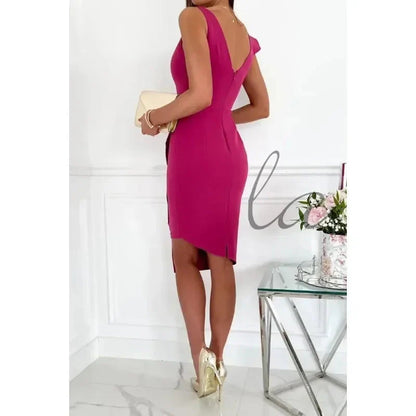 Palm Beach Ruffle Evening MIDI Dress