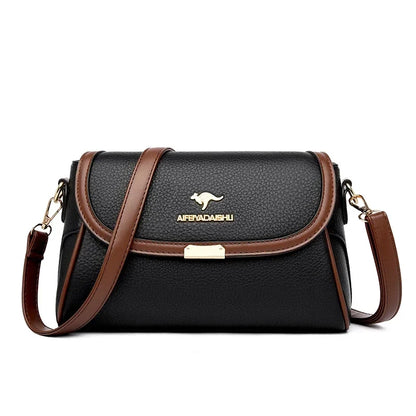 Solid Color High-Quality Leather Small Shoulder Bags | New Messenger Bags with Strap & Designer Crossbody Bag (Sac à Main)