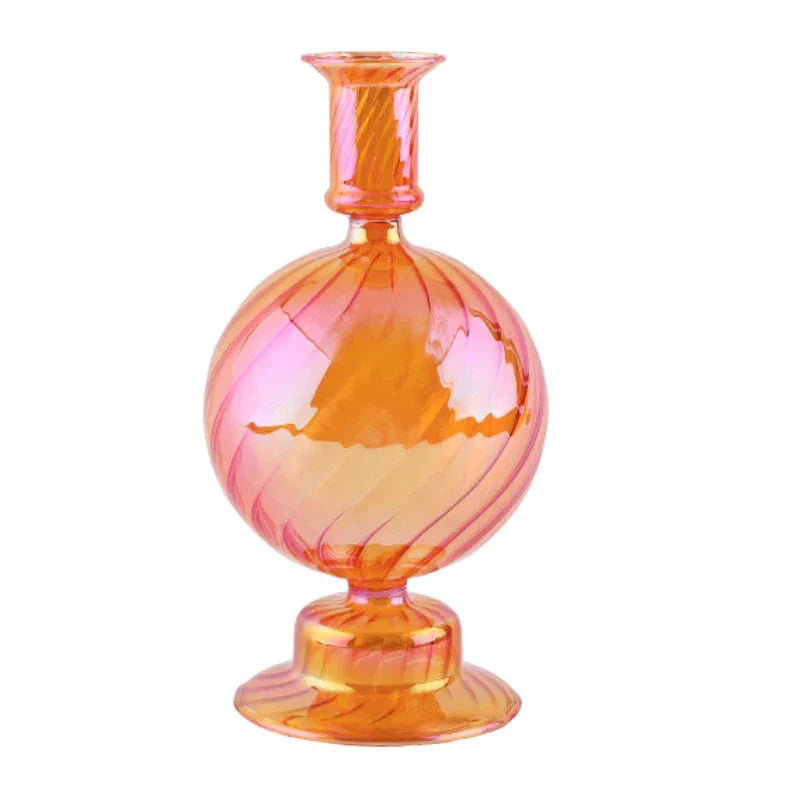 Floriddle Retro Candlesticks Taper Candle Holders Tall Candlesticks Decoration Party Glass Vase Home Decor Wedding Decoration