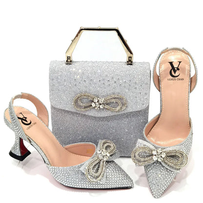 African Ladies Shoes and Bag Set HTH1-9