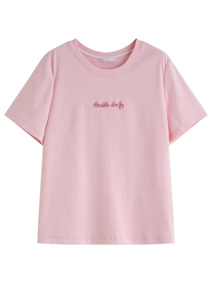 Plus-Size Contrast Letter Tee