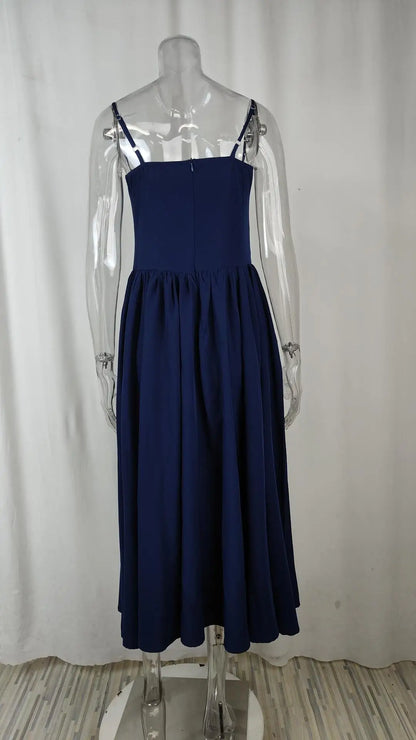 2024 Summer Sexy Spaghetti Strap Long Dresses Slim French Vintage Elegantes Style Suspender Party Dress Vestidos Robes Longues