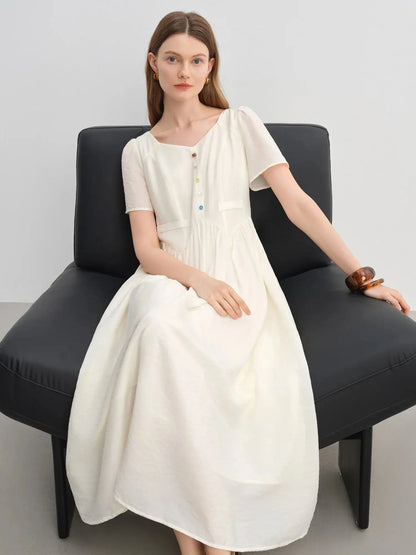 Vibrant Button-Down Style in White Sand & Sea Salt