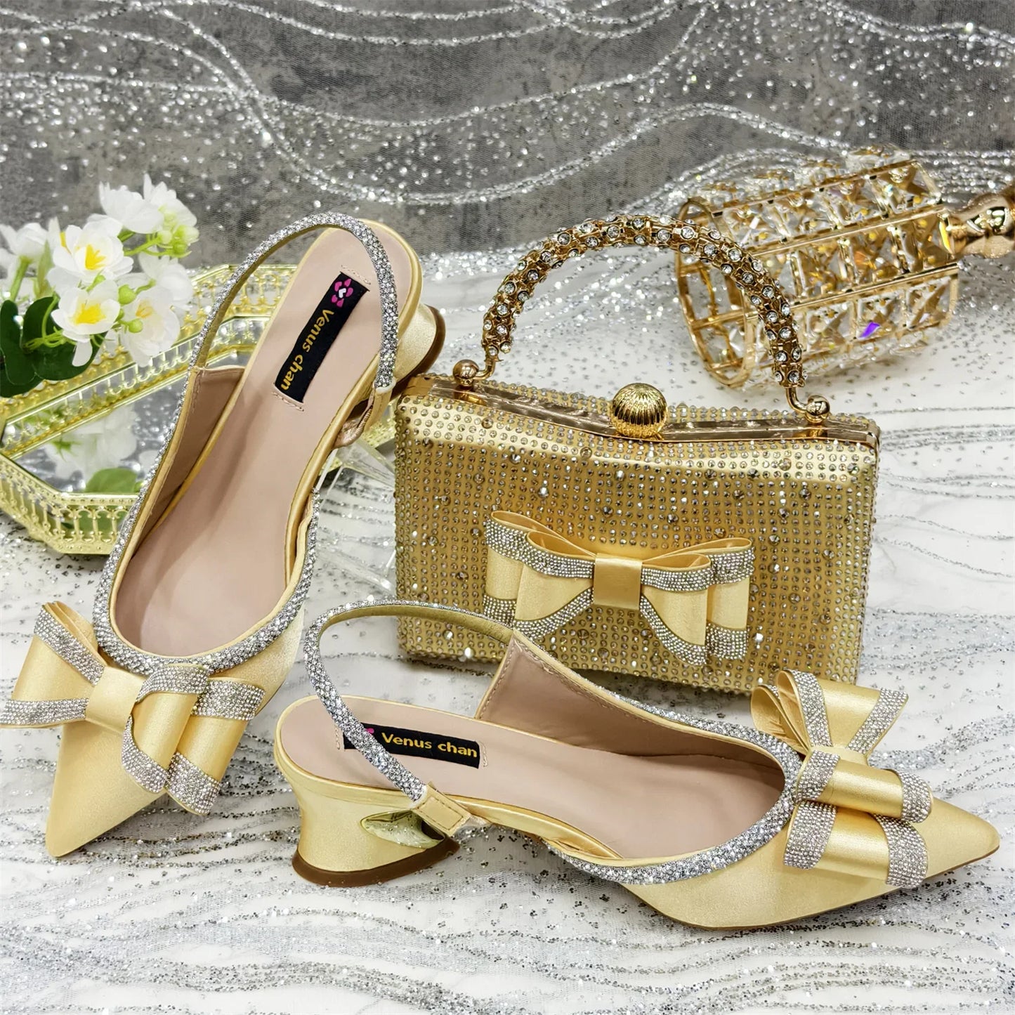New Shoes And Bag Matching Set For Party Wedding ED126