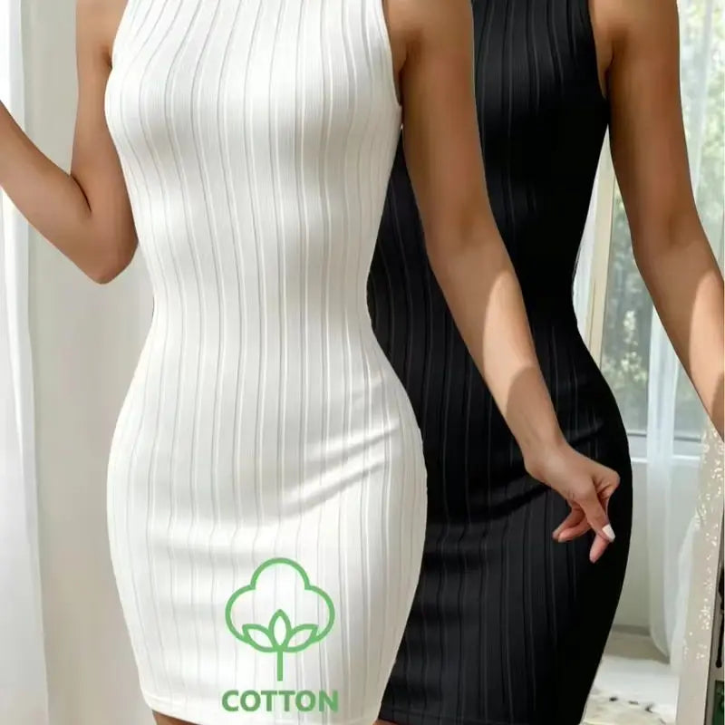 2 piezas de elegantes vestidos ajustados sin mangas con a...