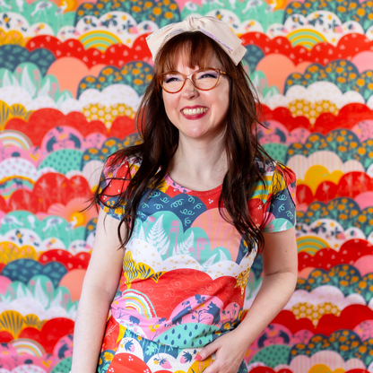 Tulip Sleeve in Mint & Strawberry Meadow Print