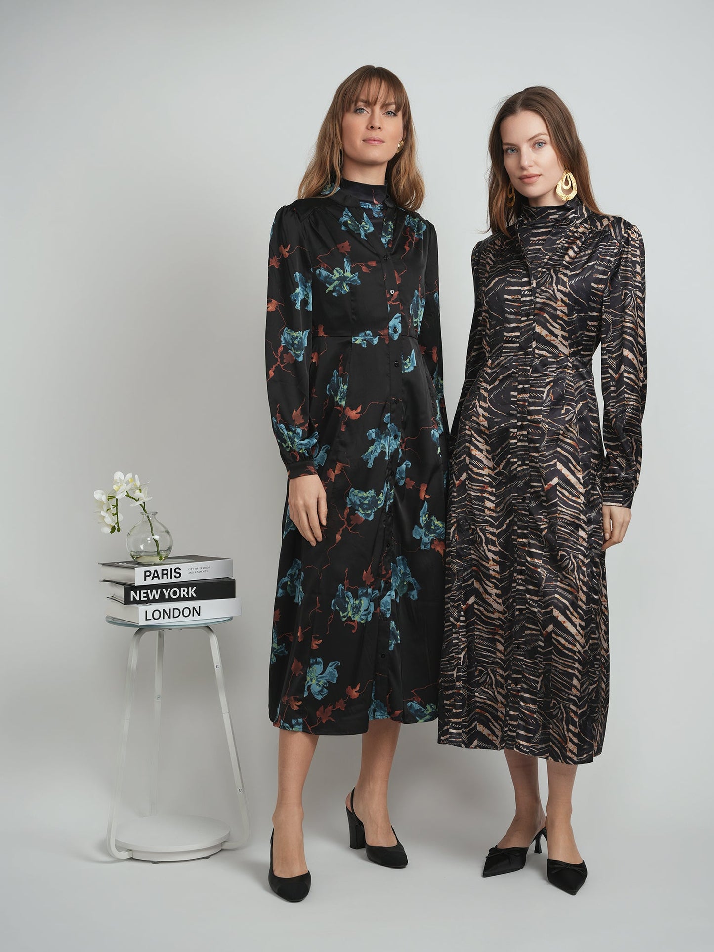 Printed Midi Dress Set