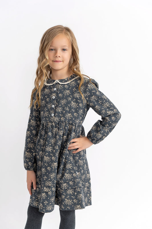 Woven Flower Print Dress